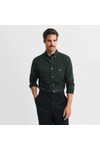 Gant Mens Green Classic Poplin Check Shirt