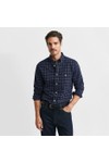 Gant Mens Blue Classic Poplin Check Shirt