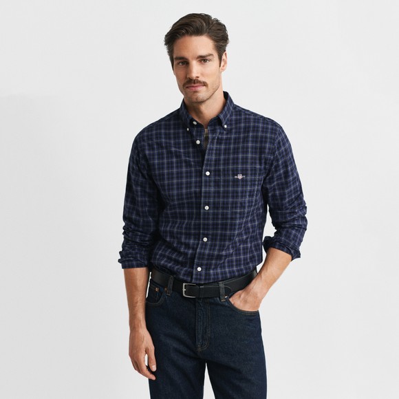 Gant Mens Blue Classic Poplin Check Shirt main image