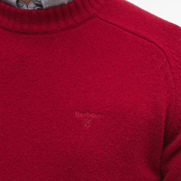 Barbour Lifestyle Mens Red Grangetown Merino C-Neck Jumper #2