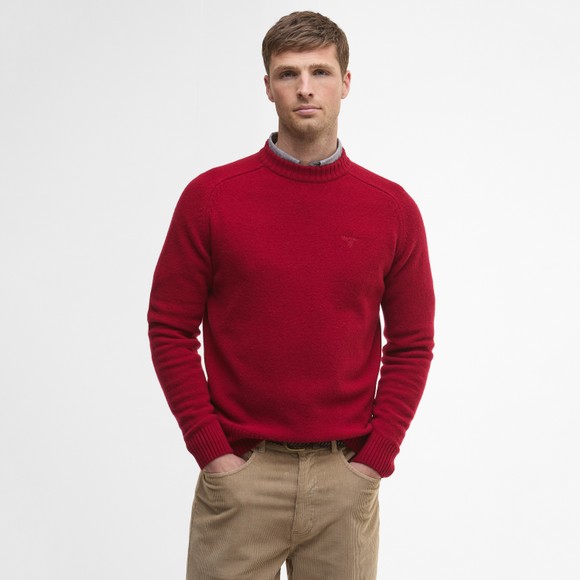 Barbour Lifestyle Mens Red Grangetown Merino C-Neck Jumper #3