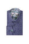 Claudio Lugli Mens Blue Floral Jacquard Shirt