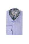 Claudio Lugli Mens Blue Floral Jacquard Shirt