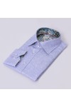 Claudio Lugli Mens Blue Floral Jacquard Shirt