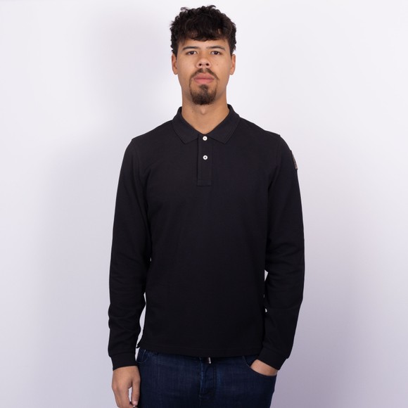 Parajumpers Mens Black Oberon Long Sleeve Polo Shirt #3
