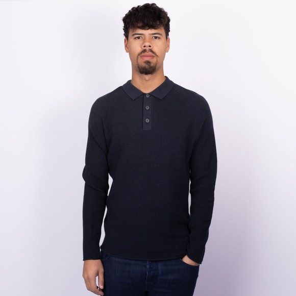 Rodd & Gunn Mens Blue Eastern Bush Knitted Long Sleeve Polo Shirt