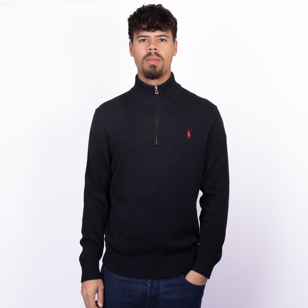 Polo Ralph Lauren Cotton Quarter-Zip Jumper | Oxygen Clothing