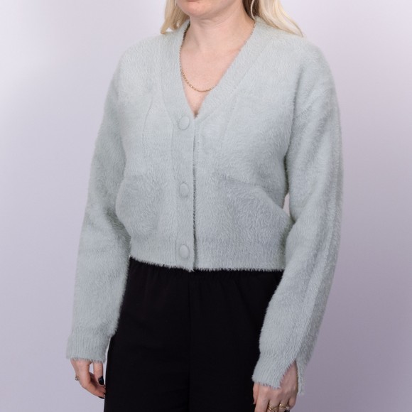 Rino & Pelle Womens Grey Isarea Short V Neck Cardigan #2