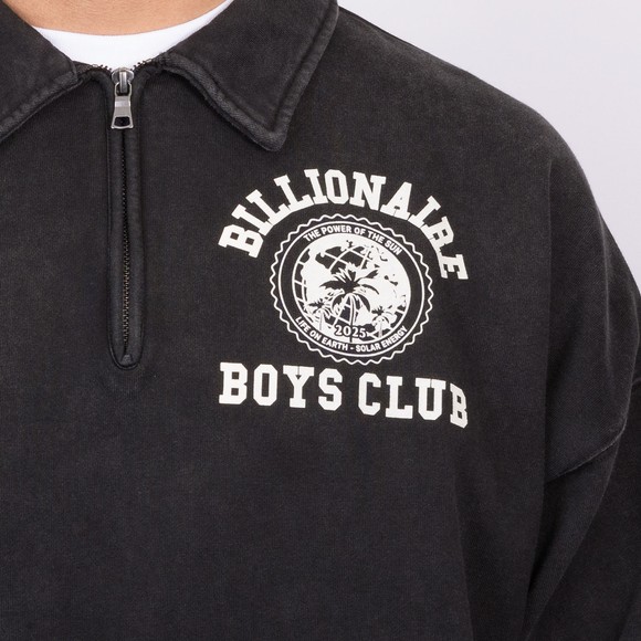 Billionaire Boys Club Mens Black World College Washed Quarter Zip #3