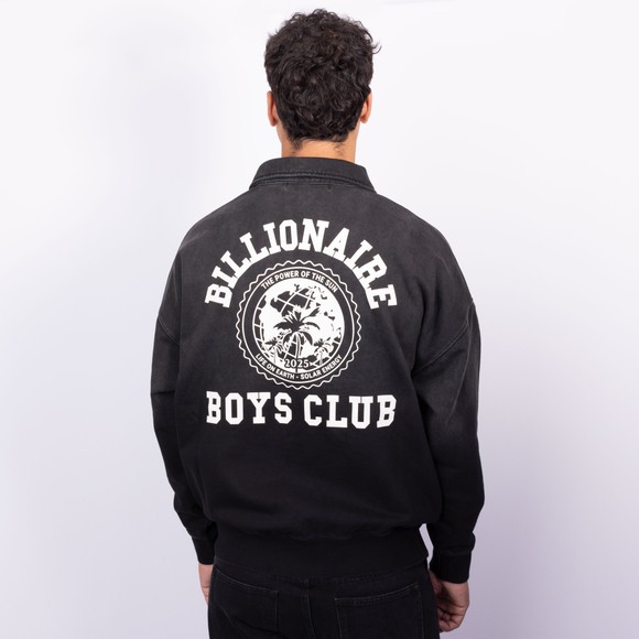Billionaire Boys Club Mens Black World College Washed Quarter Zip #4