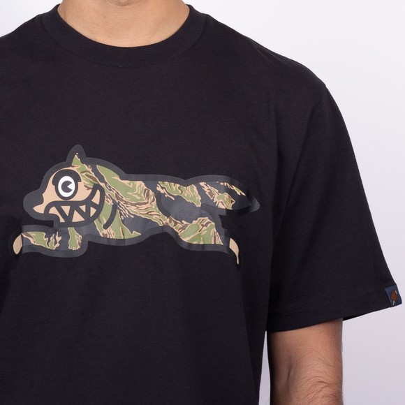 BBC Icecream Mens Black Tiger Stripe Running Dog T-Shirt #3
