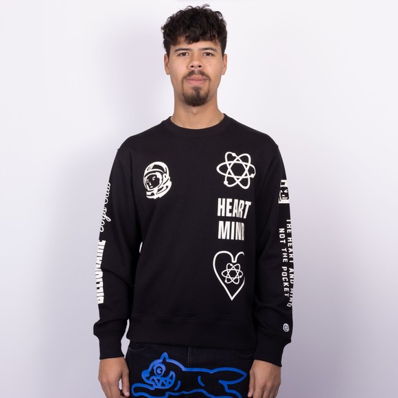 Billionaire Boys Club Mens Black Multi Print Crewneck Sweatshirt #3