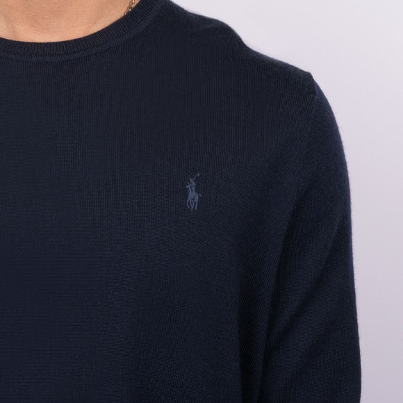 Polo Ralph Lauren Mens Blue Merino Wool Crew Neck Jumper #3