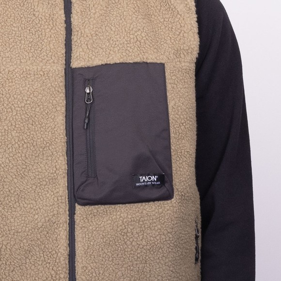 Taion Mens Beige Mountain Fleece Gilet #3