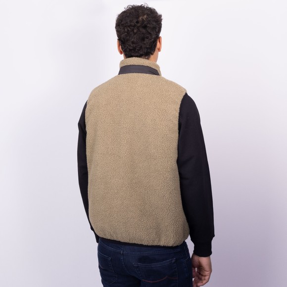 Taion Mens Beige Mountain Fleece Gilet #4