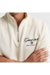 Gant Mens Off-White Graphic Half Zip Sweatshirt