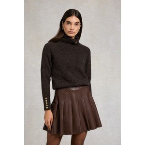 Faux Leather Pleated Mini Skirt