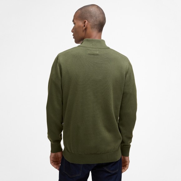 Barbour Lifestyle Mens Green Cotton Half Zip Jumper #4
