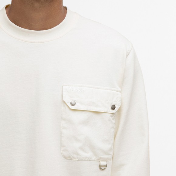 Barbour Lifestyle Mens White Leazes Long Sleeve T-Shirt #3