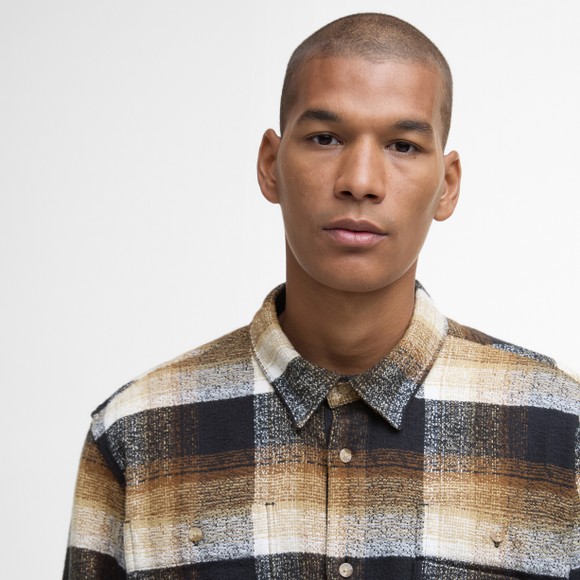 Barbour Lifestyle Mens Black Woodfoot Checked Shirt #3