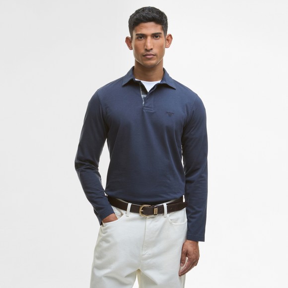 Barbour Lifestyle Mens Blue Margrove Long Sleeve Polo Shirt  #3
