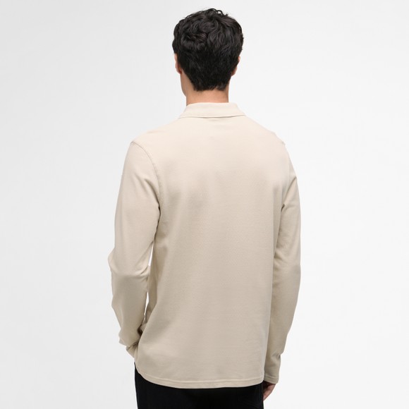 Barbour Lifestyle Mens Beige Marshall LS Zipped Polo Shirt #4