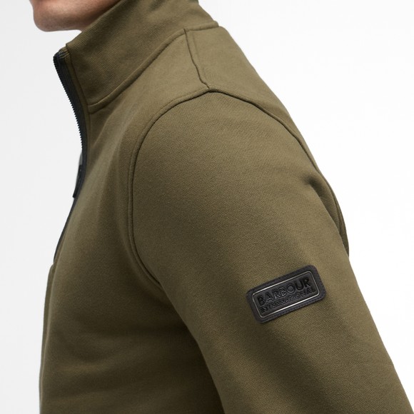 Barbour International Mens Green Rufforth Half Zip Sweatshirt #3