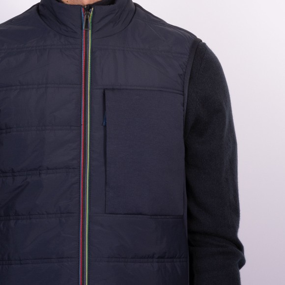 PS Paul Smith Mens Blue Mixed Media Gilet #3