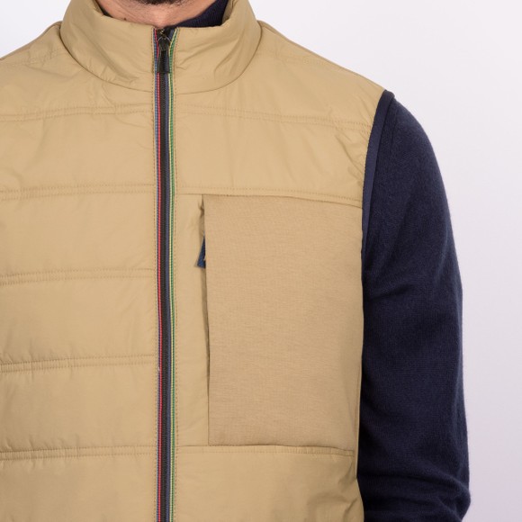 PS Paul Smith Mens Brown Mixed Media Gilet #3