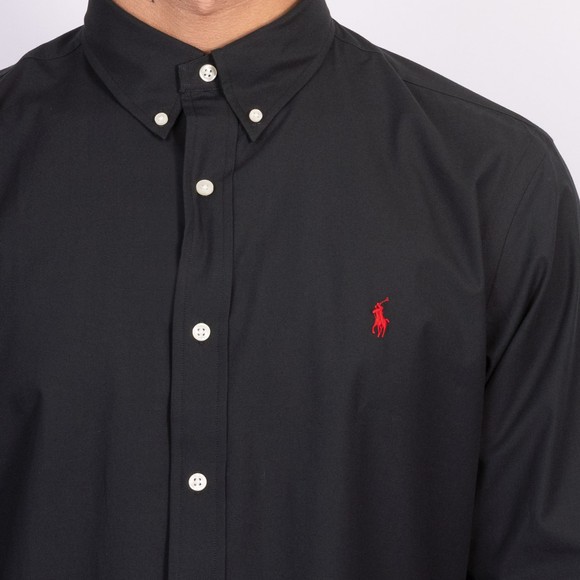 Polo Ralph Lauren Mens Black Custom Fit Stretch Poplin Shirt #3