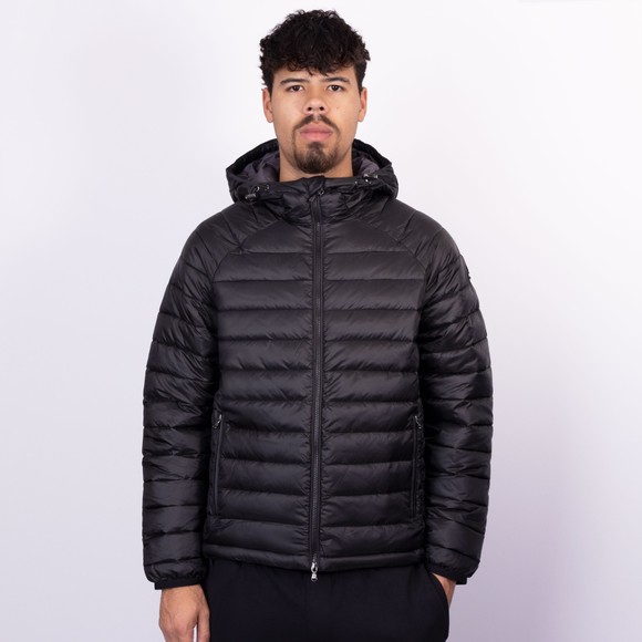 Sandbanks Mens Black Ragland Hooded Micro Puffer Jacket #3