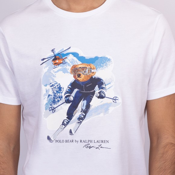 Polo Bear By Ralph Lauren Mens White Custom Slim Fit Active Bear T Shirt #3