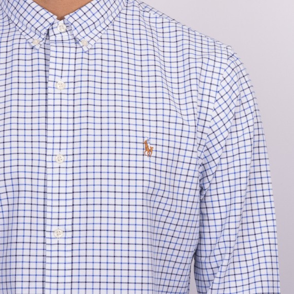 Polo Ralph Lauren Mens Blue Slim Fit Tattersall Check Shirt #3