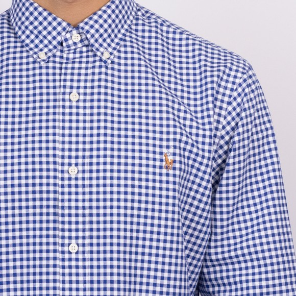 Polo Ralph Lauren Mens White Custom Fit Oxford Gingham Shirt #3