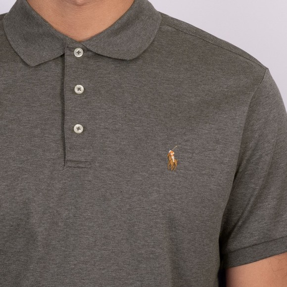 Polo Ralph Lauren Mens Grey Custom Slim Fit Pima Polo Shirt #3