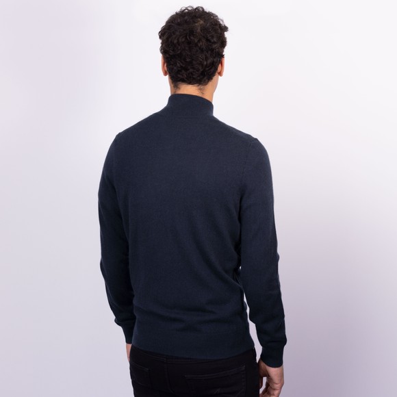 BOSS Mens Blue Formal H Hemarlo Half Zip Jumper #4