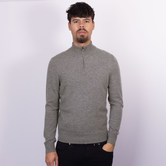 BOSS Mens Grey Formal H Hemarlo Half Zip Jumper #3