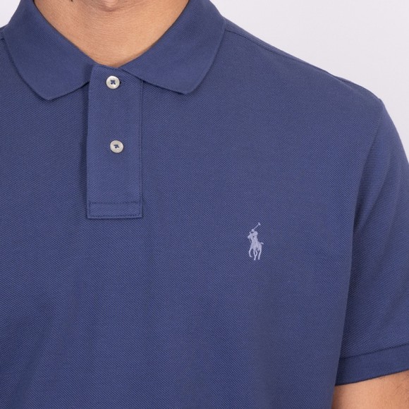 Polo Ralph Lauren Mens Blue Custom Slim Fit Short Sleeve Polo Shirt #3