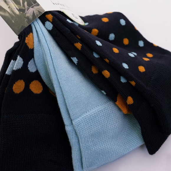 Glenmuir Mens Blue Bamboo Jacquard Spotted True Socks