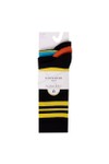 Glenmuir Mens Black Bamboo Jacquard Stripe True Socks