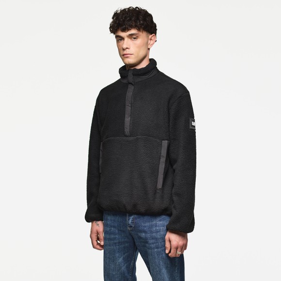 Weekend Offender Mens Black Stanier 1/4 Zip Sherpa Fleece main image