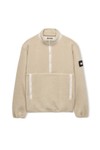 Weekend Offender Mens Off-White Stanier 1/4 Zip Sherpa Fleece