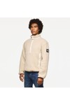 Weekend Offender Mens Off-White Stanier 1/4 Zip Sherpa Fleece
