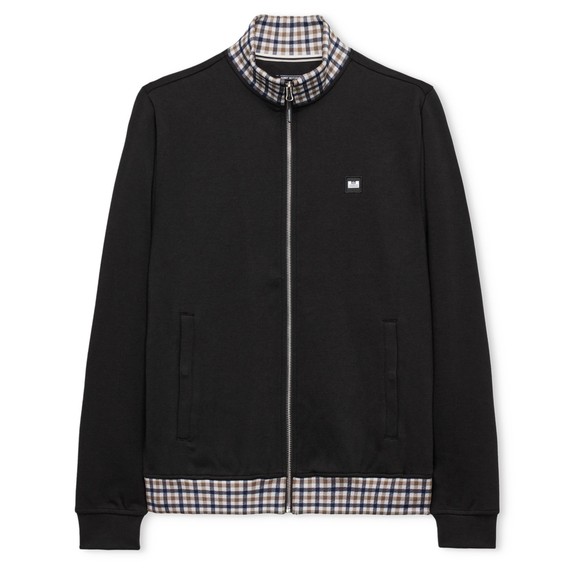 Weekend Offender Mens Black Alameda Jacquard Rib Track Top
