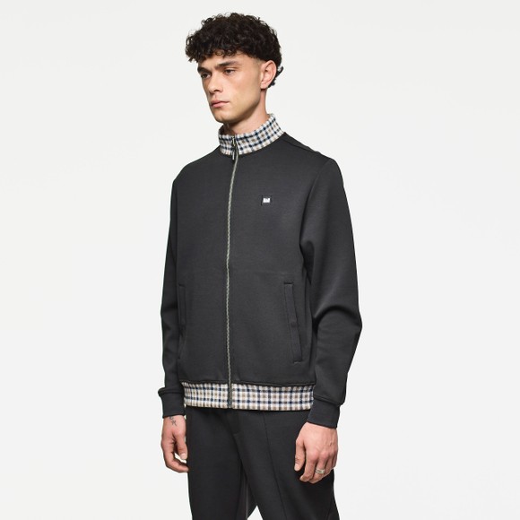 Weekend Offender Mens Black Alameda Jacquard Rib Track Top