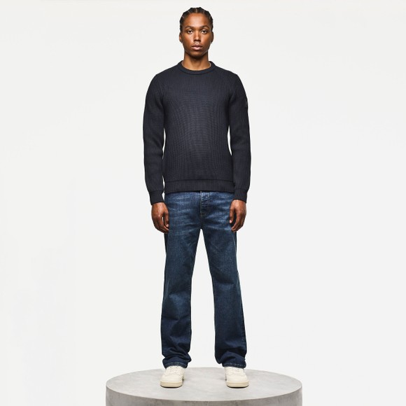 Weekend Offender Mens Blue Morello Rib Crew Jumper main image