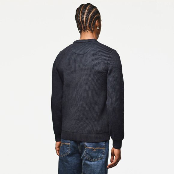 Weekend Offender Mens Blue Morello Rib Crew Jumper main image