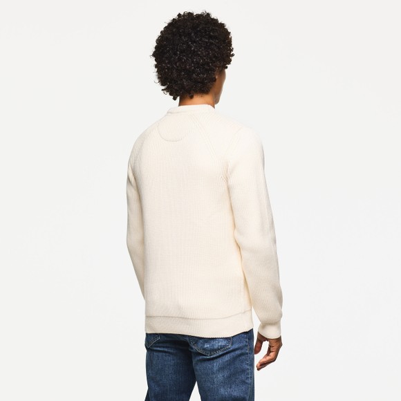 Weekend Offender Mens White Morello Rib Crew Jumper main image