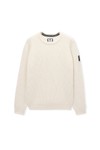 Weekend Offender Mens White Morello Rib Crew Jumper