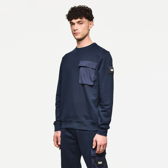 Weekend Offender Mens Blue Neve Parachute Pocket Sweatshirt main image